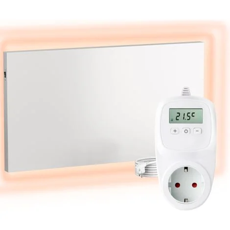 UMBRELLA® Pannello Riscaldante a Infrarossi con Termostato [TELECOMANDO + CONTROLLO WIFI] – Radiatore a Infrarossi – Pannello Riscaldante con Tecnologia Carbon Crystal – (Modello TH12 WIFI - 900W)