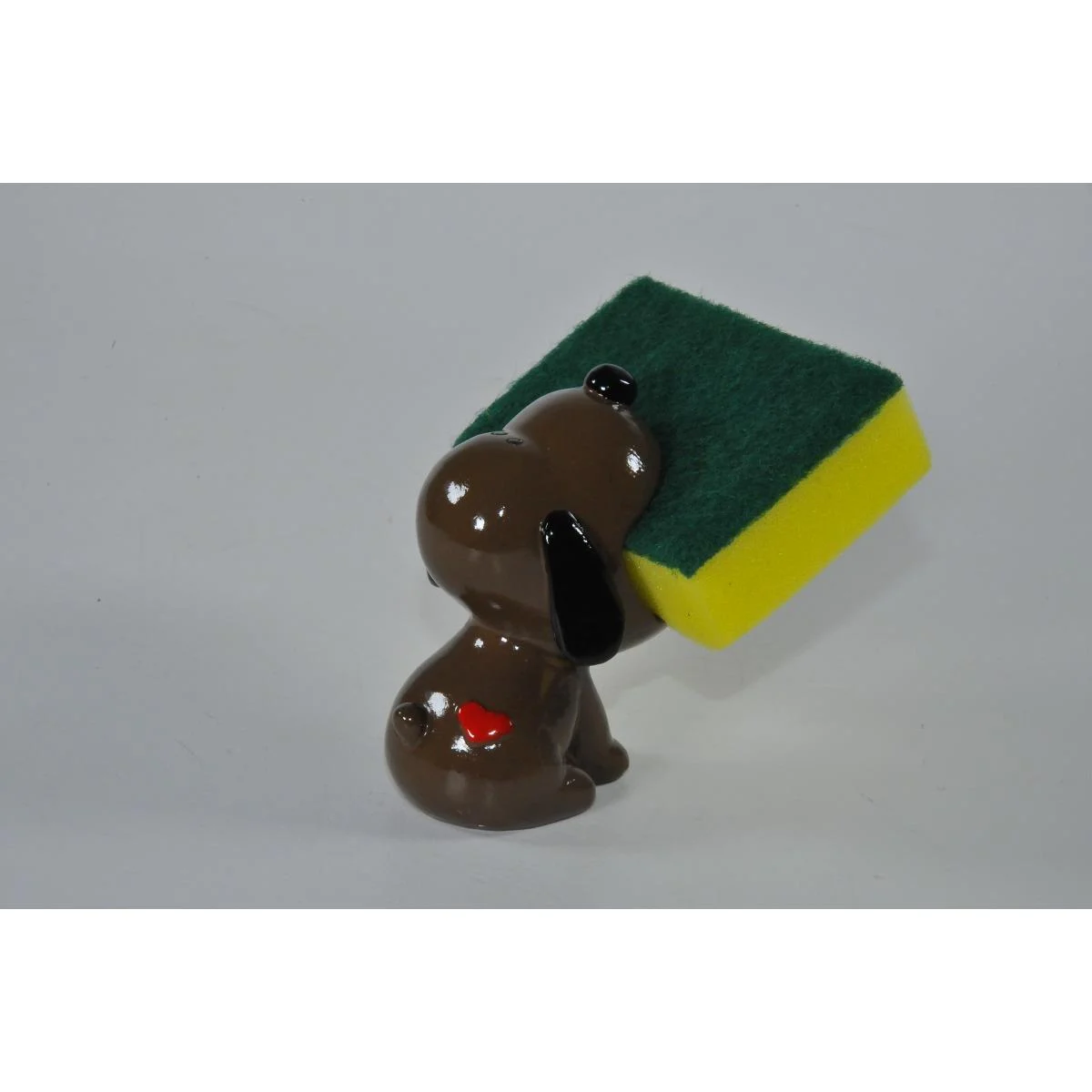 Porta Spugne Ceramica Cane Marrone cm.10