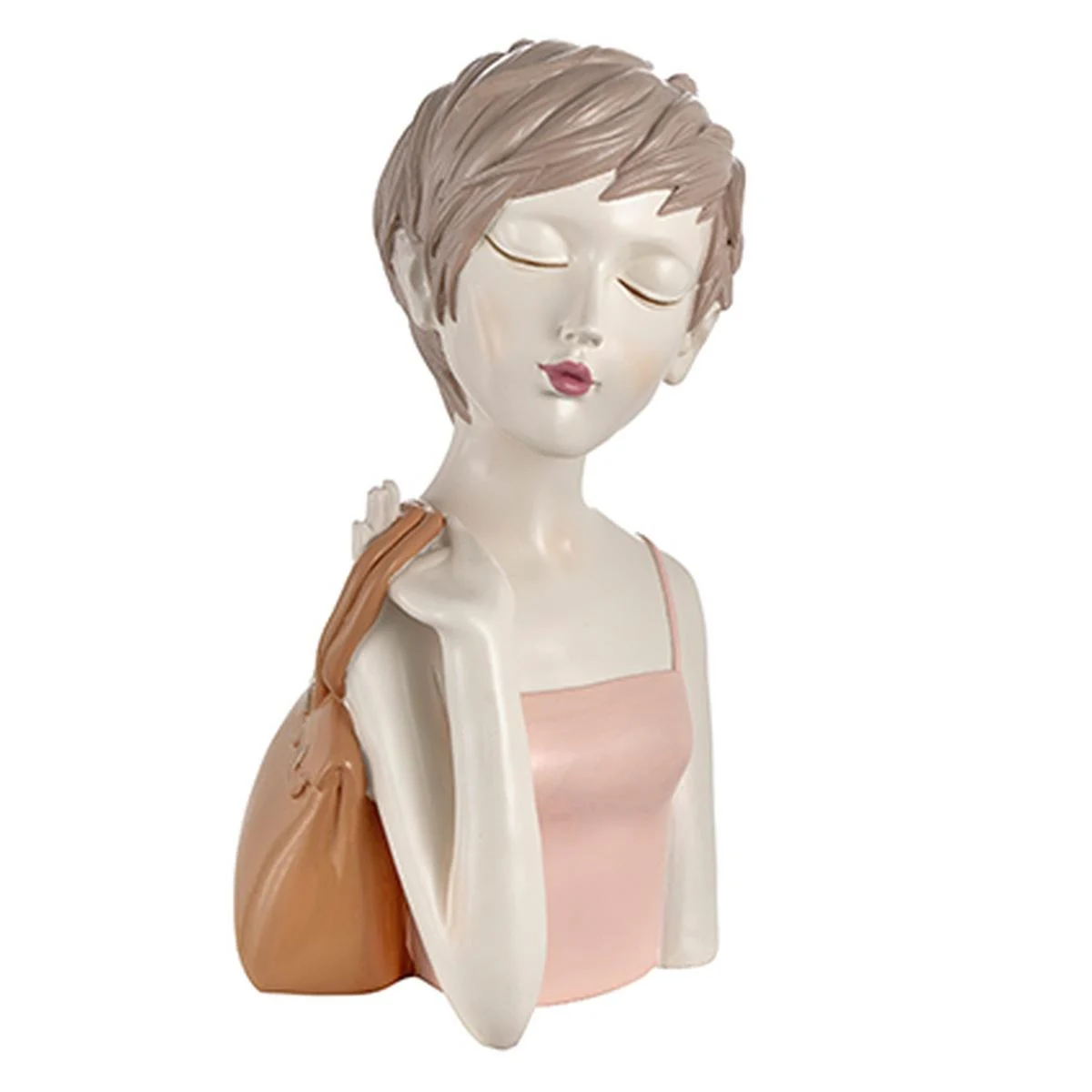 Statua Busto Ragazza Dreamt. con Borsa cm.28