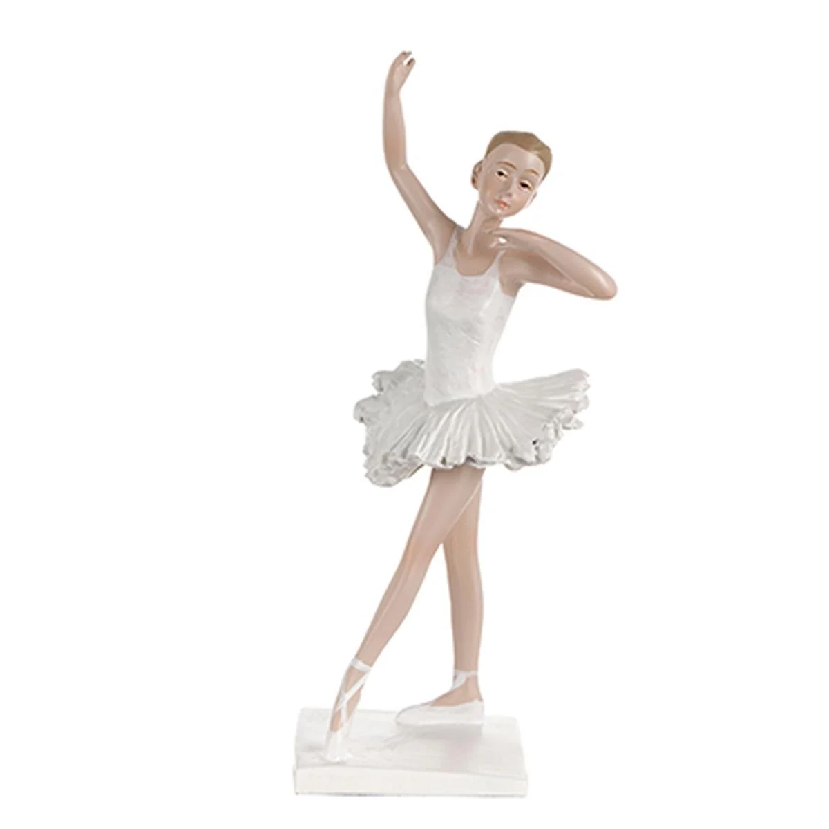 Statua Ragazza Ballerina Resina con Tutu Bianco cm.23
