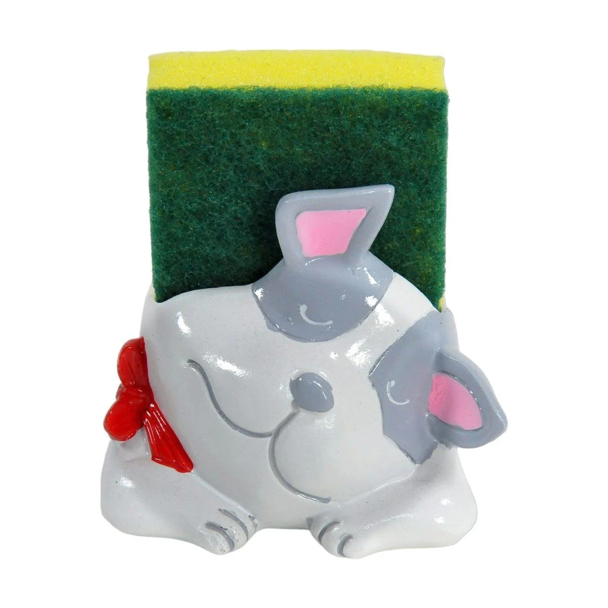 Portaspugne Ceramica Cane Bulldog Bianco Grigio cm.9