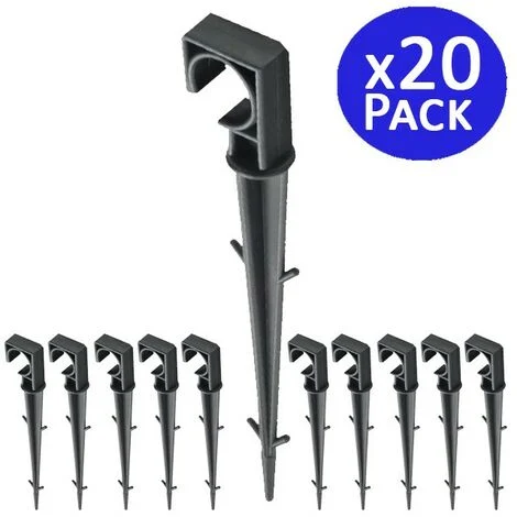 Set di 20 Picchetti Picchetto Ferma tubo per Irrigazione Gancio Ganci Tubi 16mm
