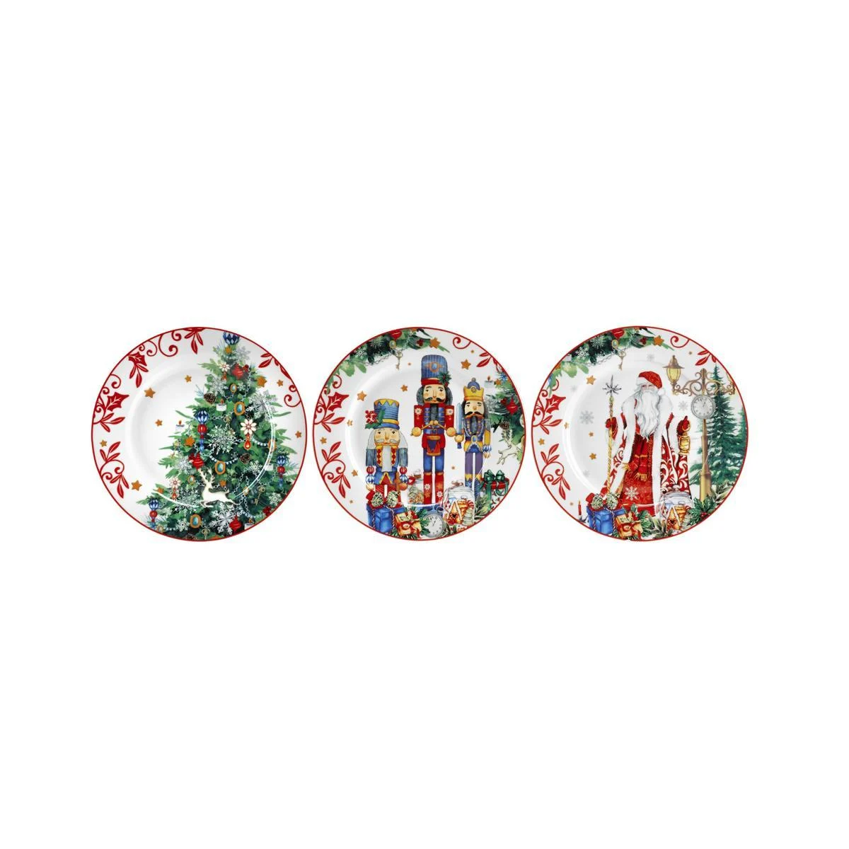 Piatti Servizio Tavola Set pz.19 Natalizio Porcellana Fade Xmas Dream