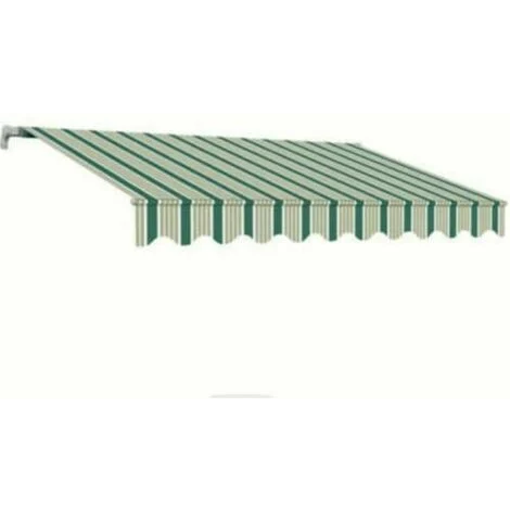TENDA SOLE AVVOLGIBILE BALCONE BARRA QUADRA 4X3 RIGATA VERDE BIANCO BRACCI 1816