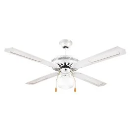 Ventilatore/lampadario a soffitto 4 pale Ø130cm bianco, Kooper
