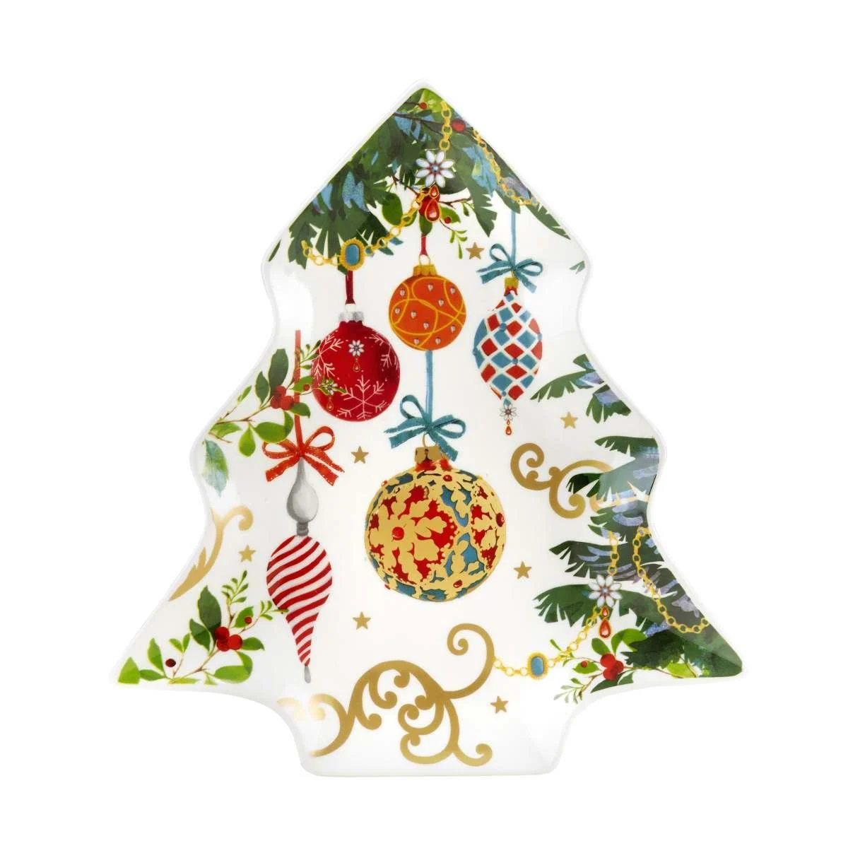 Vassoio Porcellana Fade Xmas Dreamt. Albero cm.30x28