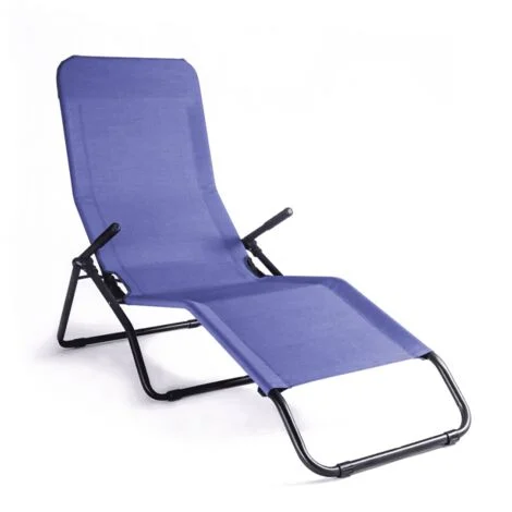 Sdraio Basculante Made in Italy color blu melange sdraio relax oscillante per casa e giardino struttura in acciaio rinforzato