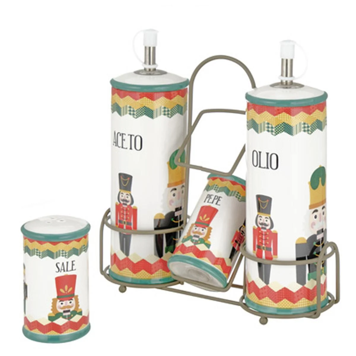 Menage Ceramica Schiaccianoci con Supporto Set pz.4
