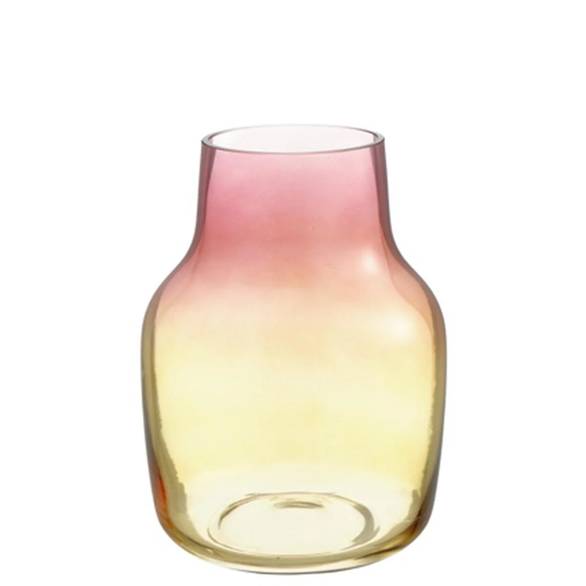 Vaso Vetro Sagomato Rosa Ambra cm.21x15