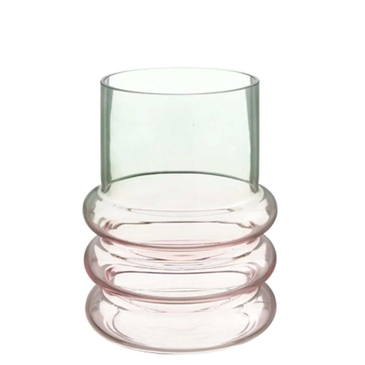 Vaso Vetro Sagomato Rosa Azzurro cm.15x20