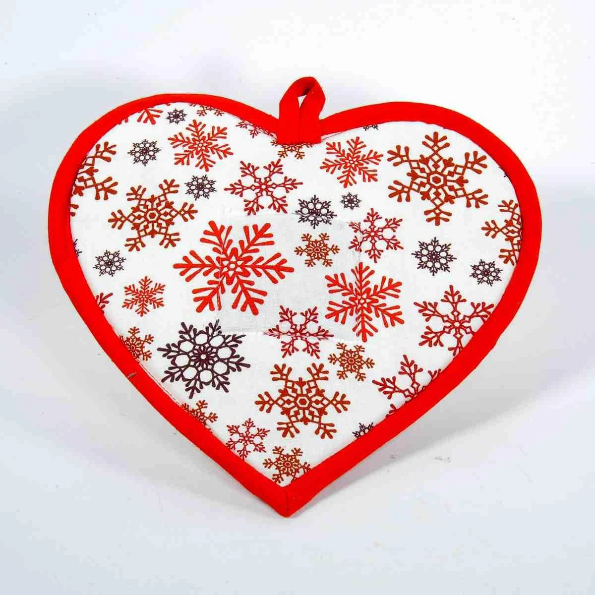 Sottopentola Cuore Cotone Fiocchi Neve con Profumo cm.28