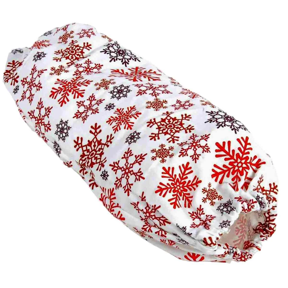 Portasacchetti in Tessuto Bianco con Fiocchi Neve cm.21x42