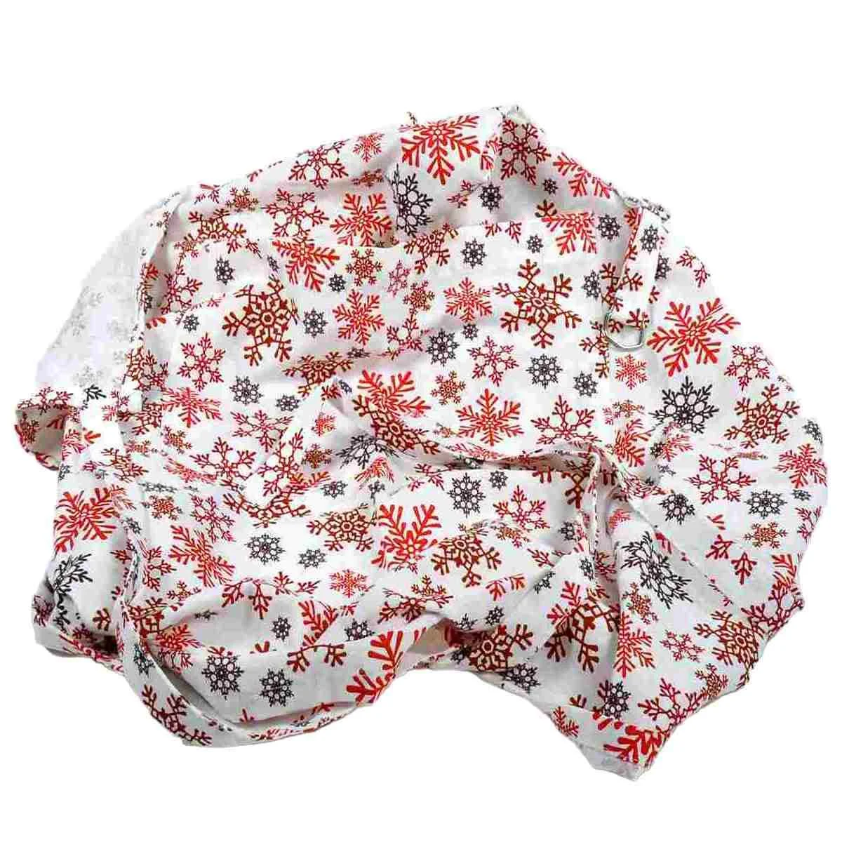 Grembiule Natalizio in Tessuto Fantasia Fiocchi Neve cm.80x85