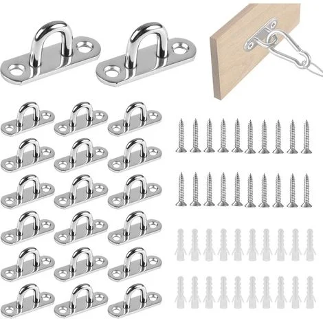Kit di fissaggio per vela ombreggiante, ganci a U per amaca da parete