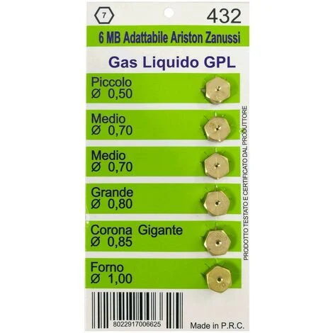 Ugelli gas gpl cucine ariston zanussi 6mb 5pz