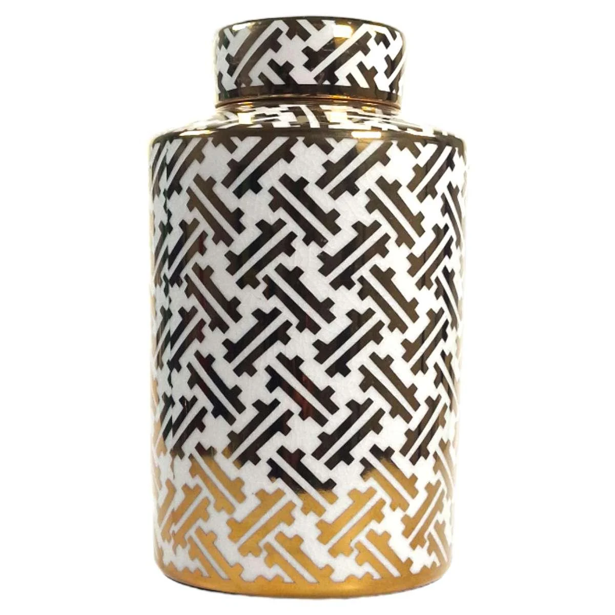 Vaso Porcellana Karat Potiche con Coperchio cm.16x28