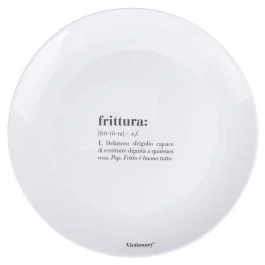 Piatto piano tondo in vetro opalino, bianco, Victionary Frittura