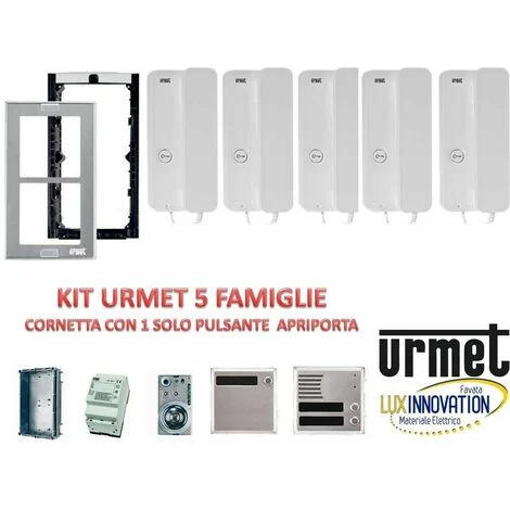 CITOFONO URMET 5 FAMIGLIE KIT COMPLETO CON CORNETTA 1150