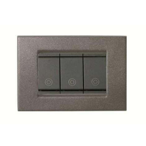 Placca compatibile vimar idea colore grigio ardesia 3 posti metallo 2022