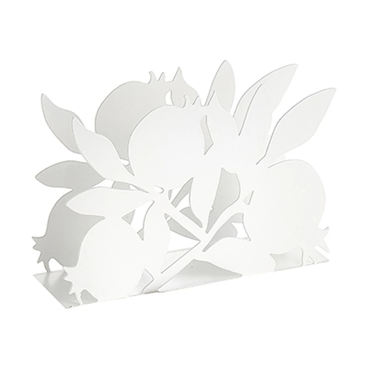 Porta Tovaglioli Metallo Melograni Bianco cm.15x4,5xh10