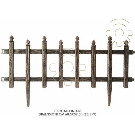 Steccato recinto in ABS oro anticoper aiuole giardino cm 60,5x32,5h recinzione esterno