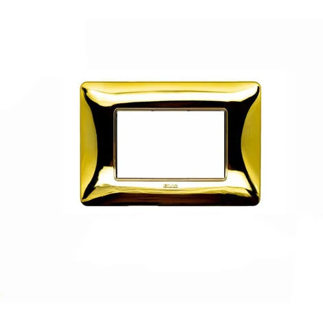 Placca Interruttore Luci Oro Lucido Compatibile Matix 3 Moduli Placchetta C8803