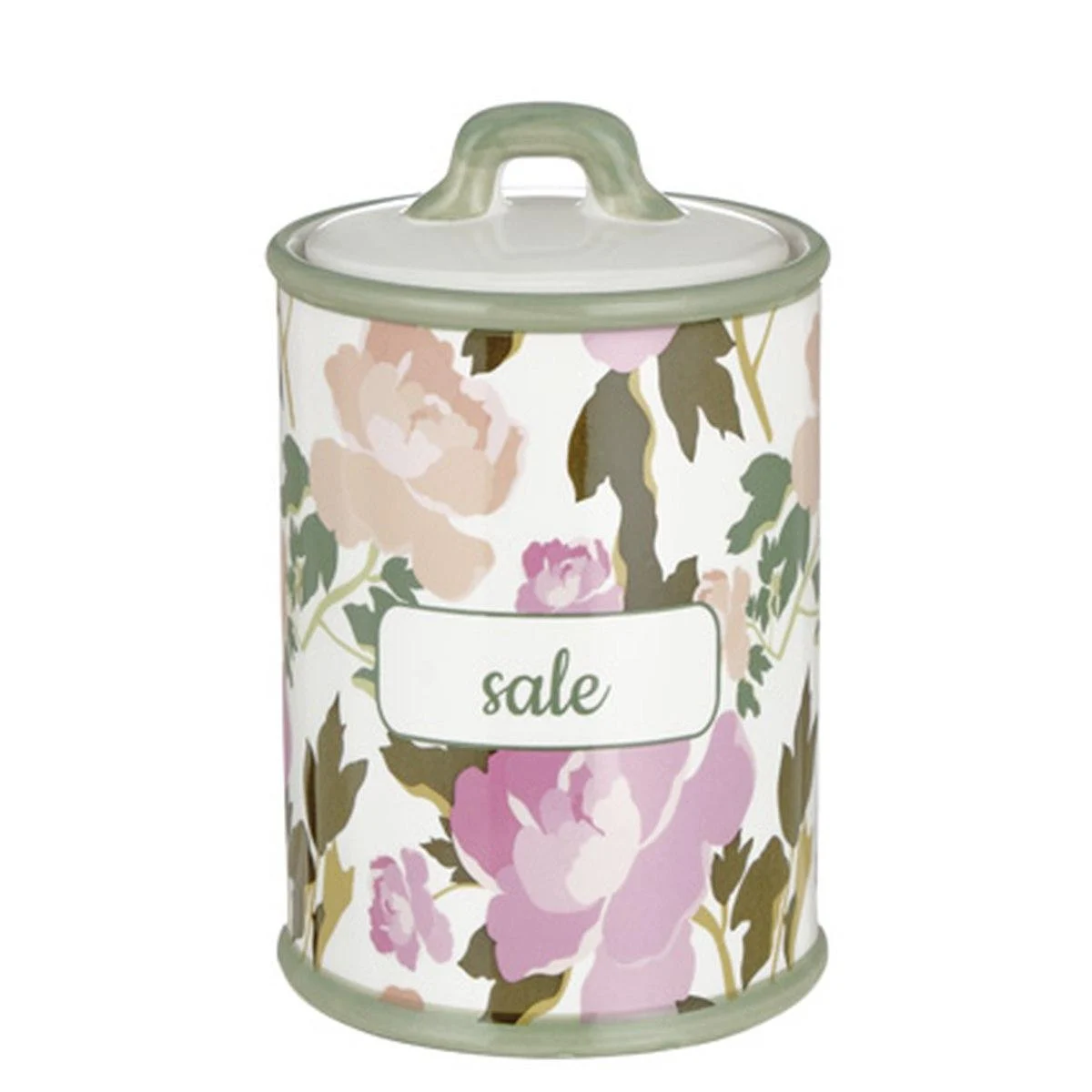 Barattolo Ceramica Stoneware Rose Sale cm.h16
