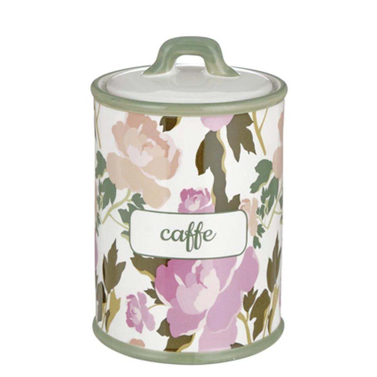 Barattolo Ceramica Stoneware Rose Caffè cm.h16