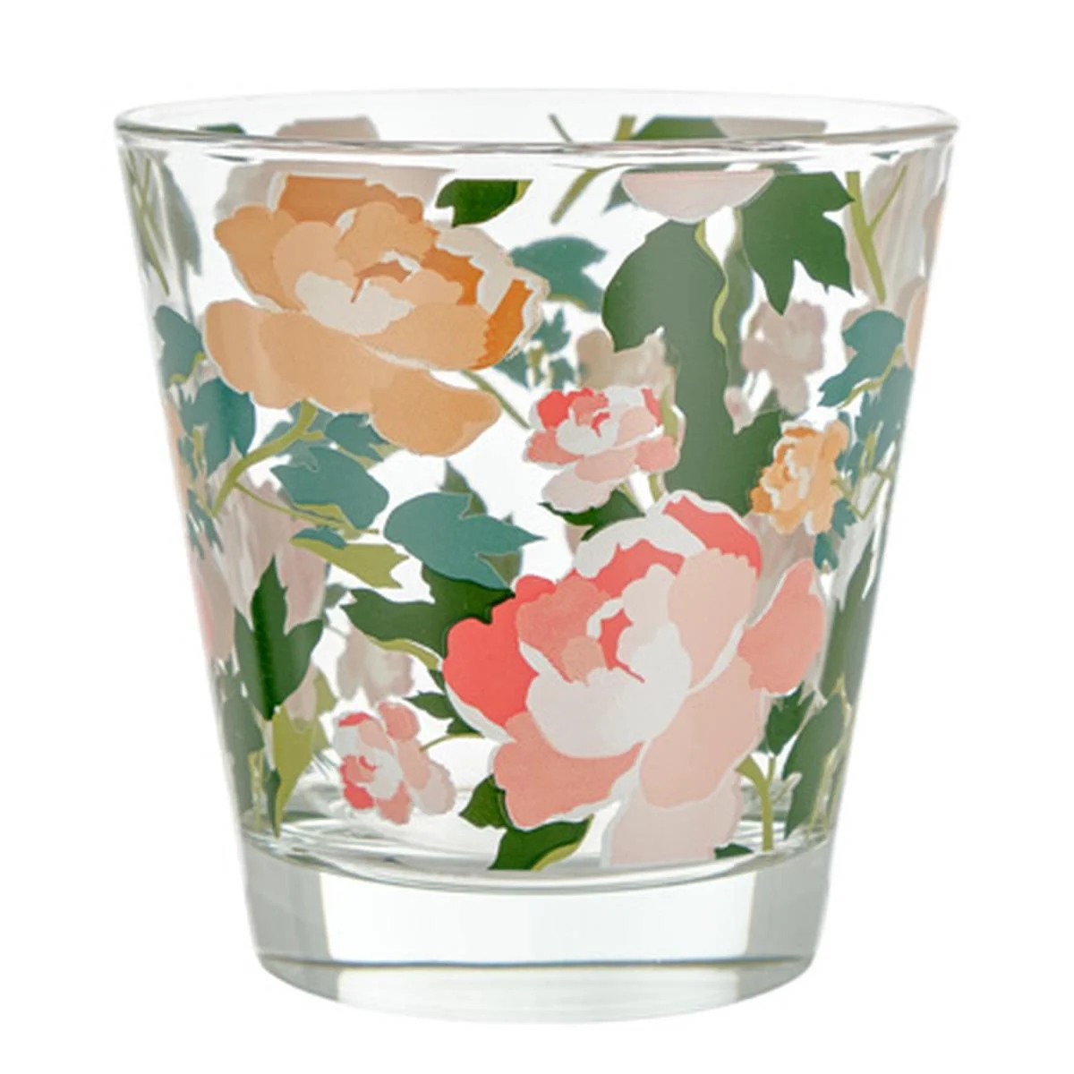 Bicchieri Vetro Set pz.6 Acqua con Rose ml.250