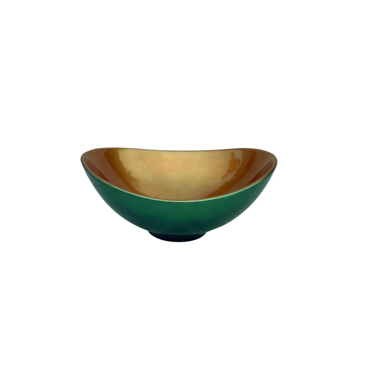 Centrotavola Ceramica Verde Oro cm.27x9