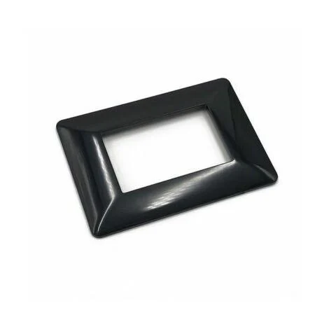 Placca Nera 3 posti Compatibile con Bticino Matix