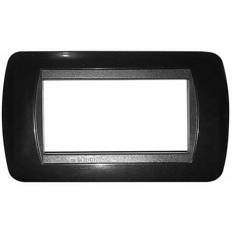 Placca Nera 4 posti Compatibile con Bticino Living tipo l4804pa