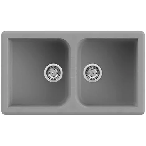 Lavello Quareco incasso 2 vasche 86x50 Prime 862 Granito Grigio QLP862GR