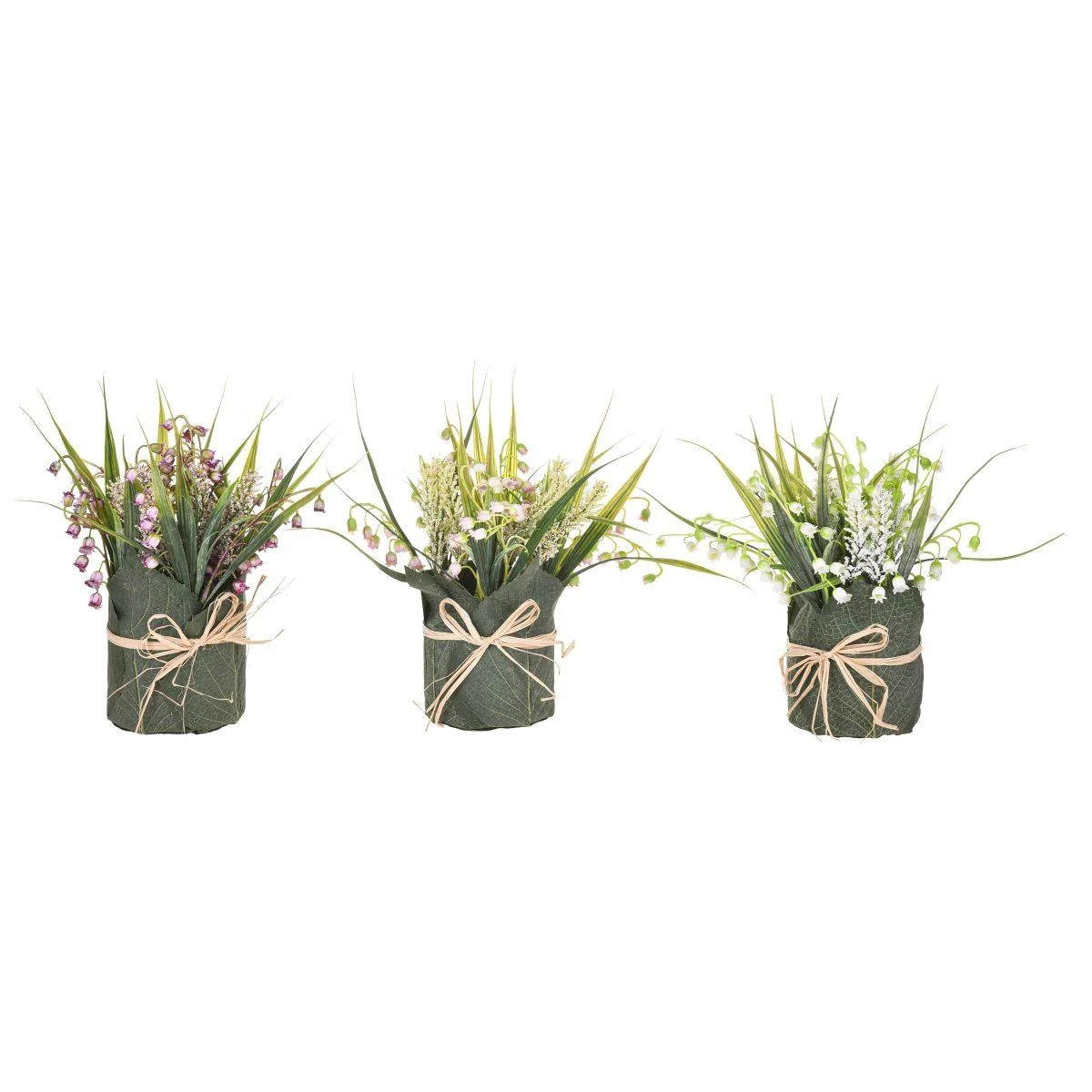 Fiore Mughetto con Vaso Foglia cm.27,5