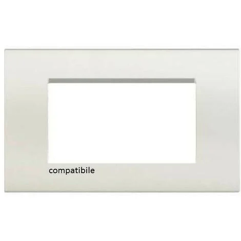 Placca 4 posti Bianco COMPATIBILE bticino light Living Tipo LNA4804BI