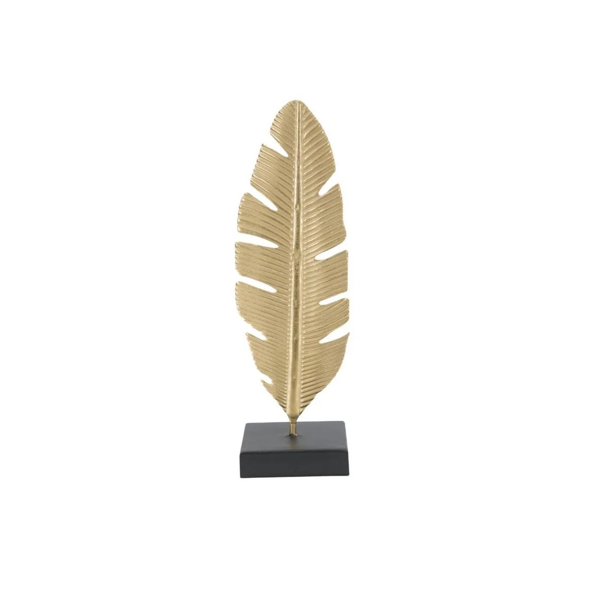 Scultura Foglia Con Portacandela Glam cm.10x10x34