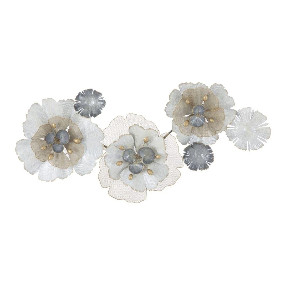 Quadro Pannello In Ferro Flowery cm.119x8x60