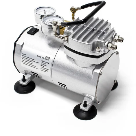 Wiltec Compressore per aerografo AS20W, 1 cilindro, 4 bar, funzione di pompa per vuoto