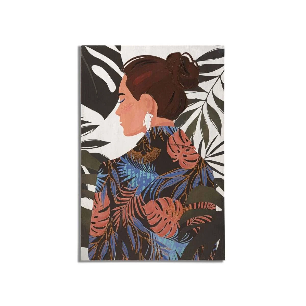 Quadro Stampa Quadro Dipinto Lady Jungle Mod.B 80x2,8x120