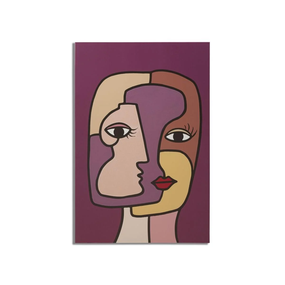 Quadro Stampa Dipinta Faces New Mod.A cm.60x3x90