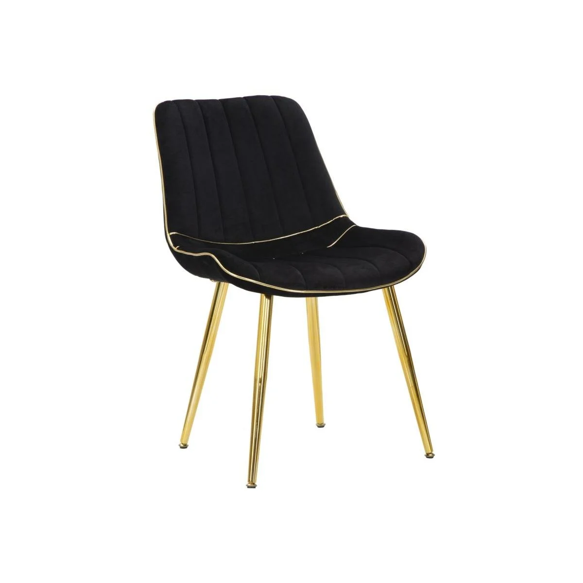 Sedia Paris Nera/Gold Set 2 Pz cm.51x59x79