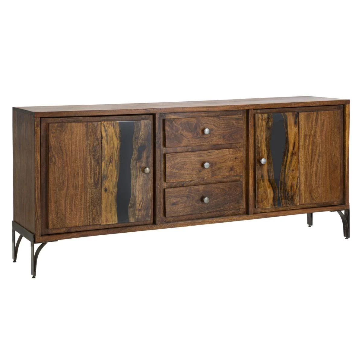Mobile Mustang cm.175x40x75 Legno Di Acacia Nilotica