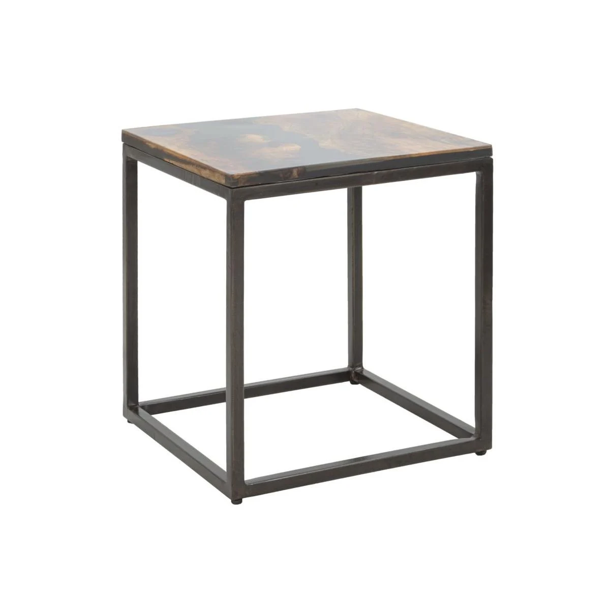 Tavolo Da Caffe' Mustang Quadrato cm.40x40x45 Legno Di Acacia Nilotica