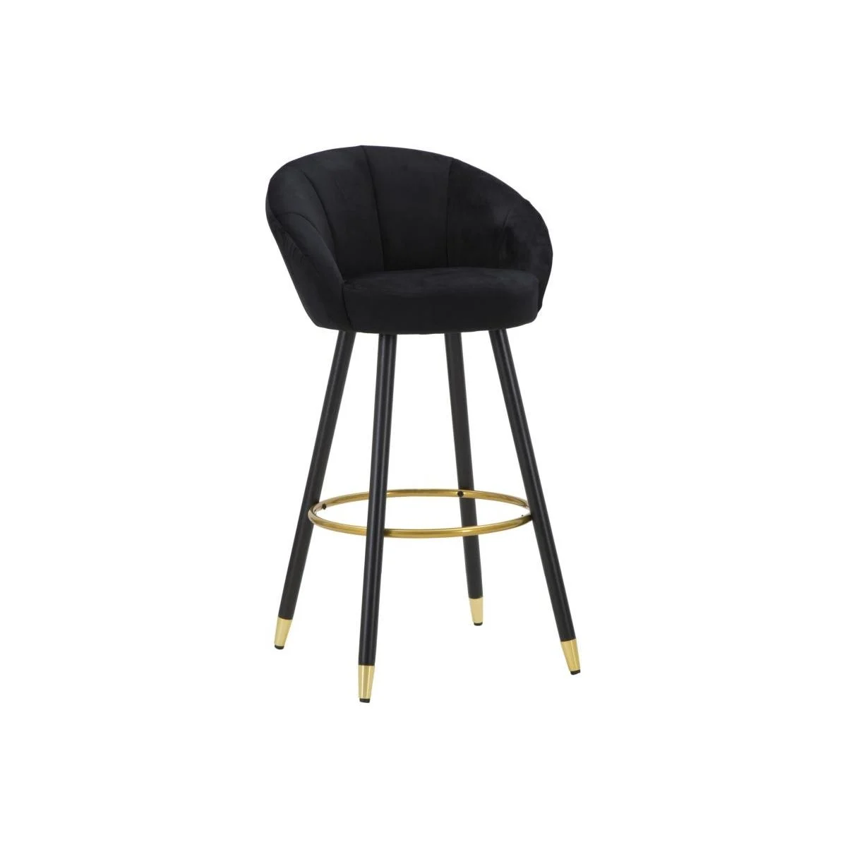 Sgabello Bar Prague Nero cm.55x56x104 Altezza Seduta 80Cm
