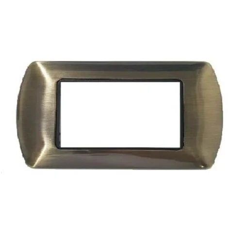 Placca bronzo 4 posti bticino living compatibile metallo
