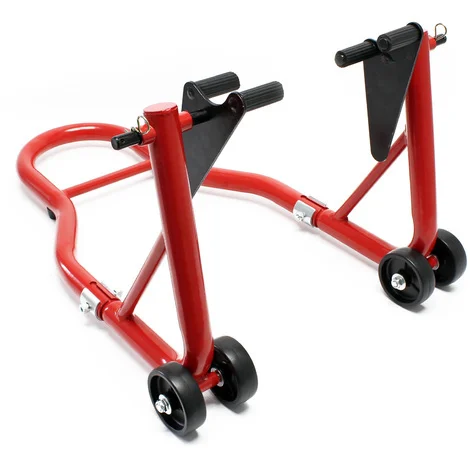 Wiltec Cavalletto alzamoto anteriore sotto forcella, max 450 kg, con rotelle, per ruote anteriori 230–290 mm