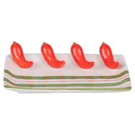 Piatto decorativo in ceramica, design peperoncino, Fruit Life