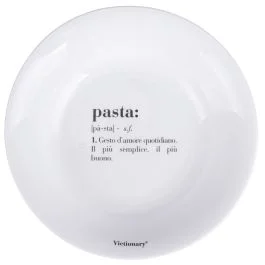 Piatto fondo tondo in vetro opalino, bianco, Victionary Pasta