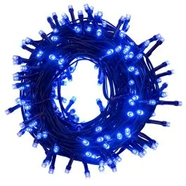 Filo 240 led blu 10,8 m, uso esterno, 8 giochi luce, Santa's House