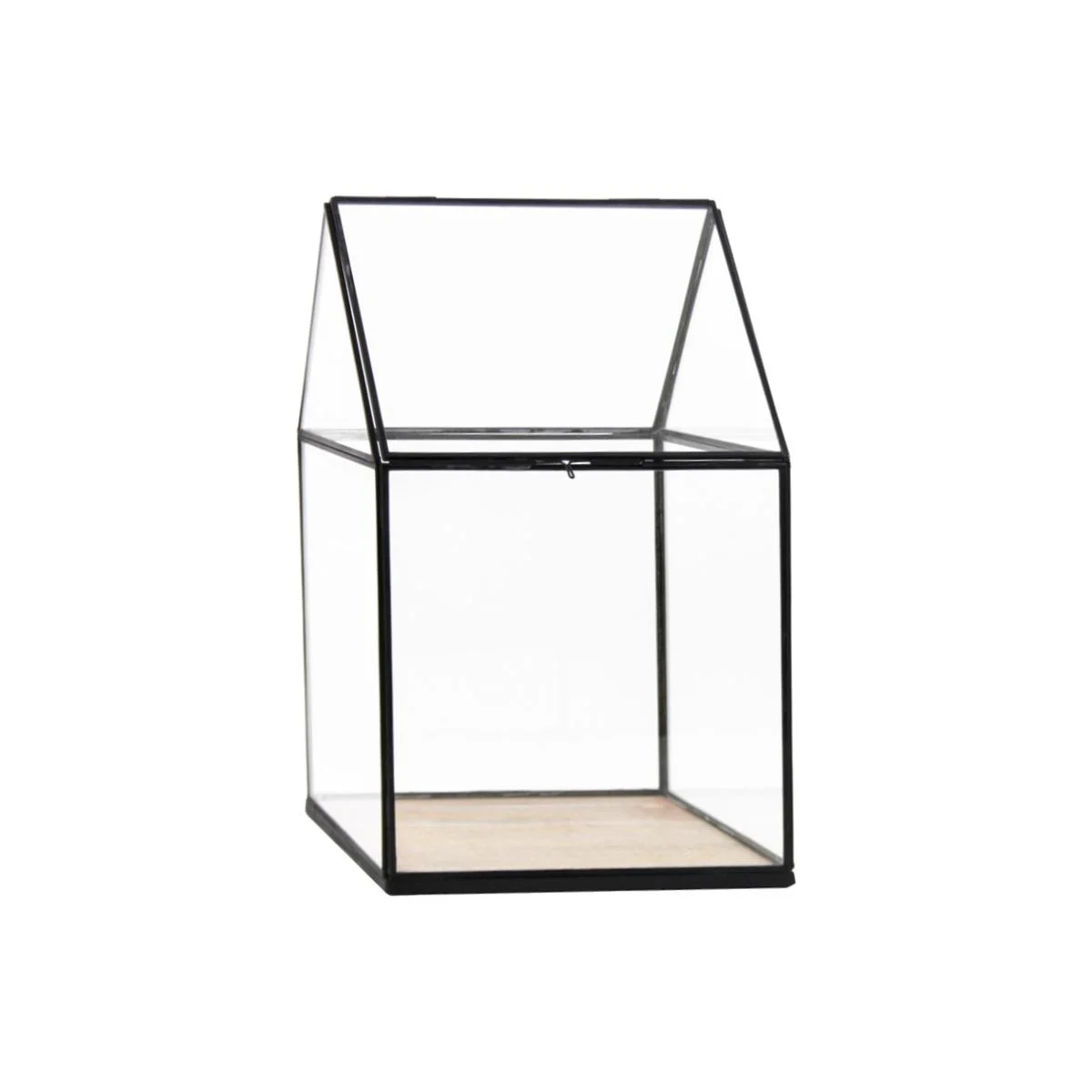 Lanterna cm.26x26x42 Teca Vetro e Metallo